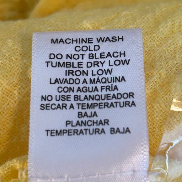 Love Tree Top Women Lg Babydoll Yellow Cotton Flare Sleeve Boho Hippie Peasant - Picture 4 of 9